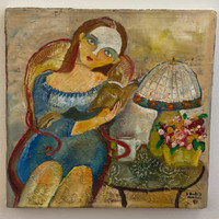 Sandra Dooley, Untitled, 2017. Mixed media on canvas. 16" x 16"                                                     #