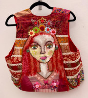 Sandra Dooley,                                            Untitled, 2025. Mixed media on fabric vest.      20" x 18"  (or medium in size)      #5643N