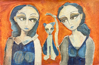 Sandra Dooley,   "Raices," 2017. Mixed media on canvas. 24" x 35.5”        #5141B