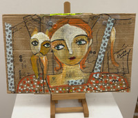 Sandra Dooley,  " Memoria," 2015. Mixed media on cardboard.                                               11" x 17”                #5305E