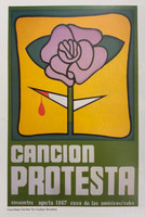 The most known poster that Rostgaard did for Casa de las Americas’ festival of protest music in 1967. When we asked him the meaning of the bleeding rose, he said that “it symbolizes the beauty and pain of making a revolution.”