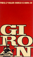 "GIRON" against a bright red background, with "Por el 2° Millón Marzo 15 Abril 30," commemorating the Bay of Pigs invasion victory.