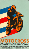 "Motocross Competencia Nacional Septiembre 26 al 28 Santiago de Cuba en Saludo al II Congreso del PCC" (Motocross National Competition September 26-28 Santiago de Cuba in Salute to the 2nd Congress of the PCC)