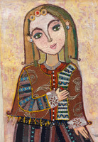 Sandra Dooley, "Chica dorada" postcard
