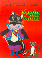 Consejo Nacional de Cultura (Nelson Gonzalo), "El gato con botas," c. 1970. Offset poster, 22.5" × 16.5"