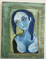 Sandra Dooley, "En la ventana I," 2010.  Oil on canvas.  18" x 14"  #5204.