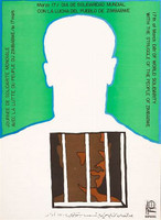 OSPAAAL (Alfredo Rostgaard), "Day of world solidarity with the struggle of the people of Zimbabwe," 1971. Offset poster, 26" × 19"