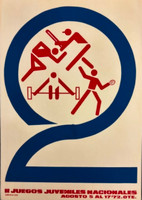 COR PCC OTE (Unknown Artist), "2 II juegos juveniles nacionales," 1972. Silkscreen poster, 27.5" × 20"