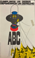 OSPAAAL (Mario Sandoval), "Cumplimos un deber defendimos un derecho," 1972. Offset poster, 28" x 17"