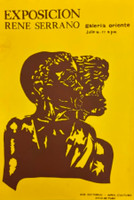 Pedro Arrate, "Exposición René Serrano," 1972. Silkscreen poster, 28.5" × 19.5"