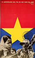 OCLAE (Félix Beltrán), "XI aniversario del FNL de Viet Nam del sur," 1972. Offset poster, 25" × 14.75"