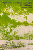 Consejo Nacional de Cultura (Juan Boza), "Brigada de escritores y artistas X festival," 1973. Offset poster, 22.5" × 16"
