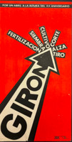 XX Aniversario Orientación Revolucionaria (Unknown Artist), "Girón / Por un abril a la altura del XX aniversario," 1973. Silkscreen poster, 24" × 14".