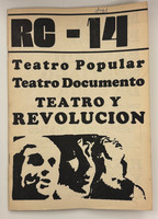 Instituto del Libro (cover artist: Frémez (José Gómez Fresquet)), "RC: Revolución y Cultura," número 14, circa 1970s. Teatro y Revolución." Magazine, offset print on newsprint 