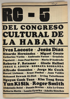 Instituto del Libro (cover artist: Frémez (José Gómez Fresquet)), "RC: Revolución y Cultura, número 5, enero de 1968, Del Congreso Cultural de La Habana." Magazine, offset print on newsprint