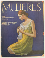Editorial de la Mujer (cover designer: Lina Núñez), "Mujeres, Año 26, número 1, enero de 1986. 'Guerra a la Obesidad, Enemiga de la Salud y la Belleza.'" Magazine, offset print