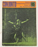 Casa de las Américas (cover designer: Ramón Melián, founder: Manuel Galich, editor: Carlos Espinosa ), "CONJUNTO: Teatro Latinoamericano Casa de las Américas, No. 65, Julio-Septiembre 1985," July-September 1985. Offset print, magazine.