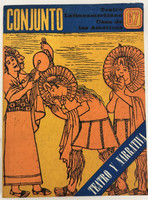 Casa de las Américas (cover designer: Ramón Melián, editor: Carlos Espinosa), "CONJUNTO: Teatro Latinoamericano Casa de las Américas, No. 67, Enero-Marzo 1986. Teatro y Narrativa," January-March 1986. Offset print, magazine.