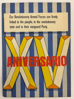 Political Editions, Cuba (cover designer: unknown, authors: Fidel Castro Ruz, Raúl Castro), "XV Aniversario," 1974. Offset print, booklet.