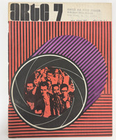 Universidad de la Habana - Comisión de Extensión Universitaria, Sección de Cine (cover design and artistic direction: Luis G. Fresquet (Chamaco)), "Arte 7, Año 1, No. 8, Abril Mayo 1971," April-May 1971. Offset print, magazine.