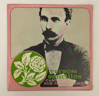 Casa de las Américas (cover design: Umberto Peña), "Versos Sencillos cantados por Oscar Chávez," 1972. Vinyl LP,