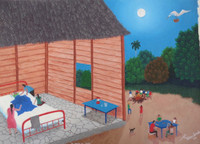 Roberto Torres Lameda  #5713. "la noche del parto," 2011. Oil on canvas. 13" x 18." 