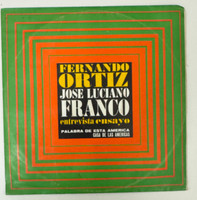 EGREM/Casa de las Américas (cover designer: unknown), "Palabra de esta América No. 27: Fernando Ortiz, José Luciano Franco entrevista ensayo," 1979. Vinyl record.