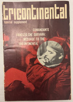 OSPAAAL (cover designer: unknown), "Comandante Ernesto Che Guevara: message to the Tricontinental," Tricontinental magazine, special supplement, April 1967, offset print