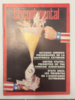 OSPAAAL (cover designer: Alberto Blanco), "Estados Unidos: prioridades de la asistencia exterior ," Tricontinental magazine, No. 111, May-June 1987, offset print