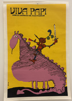 ICAIC (poster designer: Bachs [Eduardo Muñoz Bachs]), "Viva Papi," dibujo animado de Juan Padrón, 1980s. Silkscreen, 20" x 30".