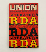 Unión de Escritores y Artistas de Cuba (cover designer: Héctor Villaverde, design: Héctor Villaverde, layout: Reina Segrera, director: Otto Fernández), "UNIÓN: Literatura RDA," late 1970s. 