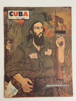 Cuba - Revista Mensual (cover photo: Carlos Núñez, mural: Venturelli, director: Antonio Núñez Jiménez), "CUBA: IV Aniversario de la Revolución - Camilo Cienfuegos," 1963, Año II, No. 9. Offset print, magazine.