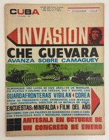 Cuba - Revista Mensual (cover designer: unknown, director: Lisandro Otero), "CUBA: Invasión - Che Guevara Avanza Sobre Camagüey," December 1967, Año VI, No. 68. Offset print, magazine.