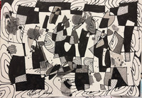 Nestor Vega, Untitled, 2025. Ink paper.   11” x 15”    #5871B