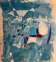 Nestor Vega, Untitled, 2025. Mixed media on paper.   8.5" x 9"   #5871C