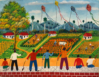 Osmar Peña Clavel,   "los papalotes," 2023. Oil canvas.        10.5" x 13.5"    #5615C