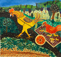 Ángel Llopiz, "El paraiso," 2025. Oil on canvas. 17" x 18" #5434B