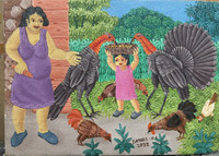 Daniel Álvarez Arias, “la niña,” 2022. Oil on canvas. 6” x 9” #5631C