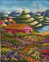 Magnolia Betancourt, “Nuevo renacer,” 2025. Acrylic on canvas. 20” x 15.5” #5687B