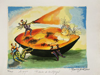 Martha Jiménez, “El baño de la papaya,” 2025. Serigraph print. 11” x 13” #5453B