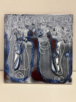 Fuster (José Rodríguez Fuster), Untitled, N.D. Mixed media on ceramic. 6" × 6". #5047D