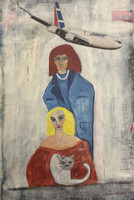 Juan Karlos Echeverría Franco, “Se fue asta el gato,” N.D. Mixed media on paper. 16.5” x 11” #5785B