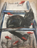 Copperi (Luis Alberto Perez Copperi), “Después de la lluvia,”  2025. Mixed media on paper.  18.5” x 15“                                                                 #5267C