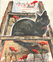 Copperi (Luis Alberto Perez Copperi), “Otra vez la lluvia,”  2025. Mixed media on paper.                                               18.5” x 15“       #5267B