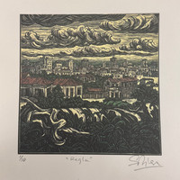 Samuel Riera, “Regla,” 2025. Lithograph print edition 1 of 10. 8.5” x 8.5” #5557J