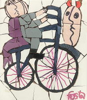 Fuster (José Rodríguez Fuster), Untitled, 2025. Glazed tile on wood. #5879J