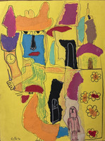 Fuster (José Rodríguez Fuster), Untitled, 1996. Mixed media on paper. 11" x 9". #1074