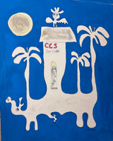Fuster (José Rodríguez Fuster), "C.C.S. Soy Cuba," 1988. Mixed media:Ink and watercolor on paper. 16.25" x 13.5" #725A