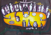 Fuster (José Rodríguez Fuster), "La última cena," 2017. Giclée on canvas.  39" x 55". #5844B