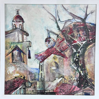 Ileana Mulet, "Happy Day," 2022. Acrylic on canvas. 14" x 14". #5177C